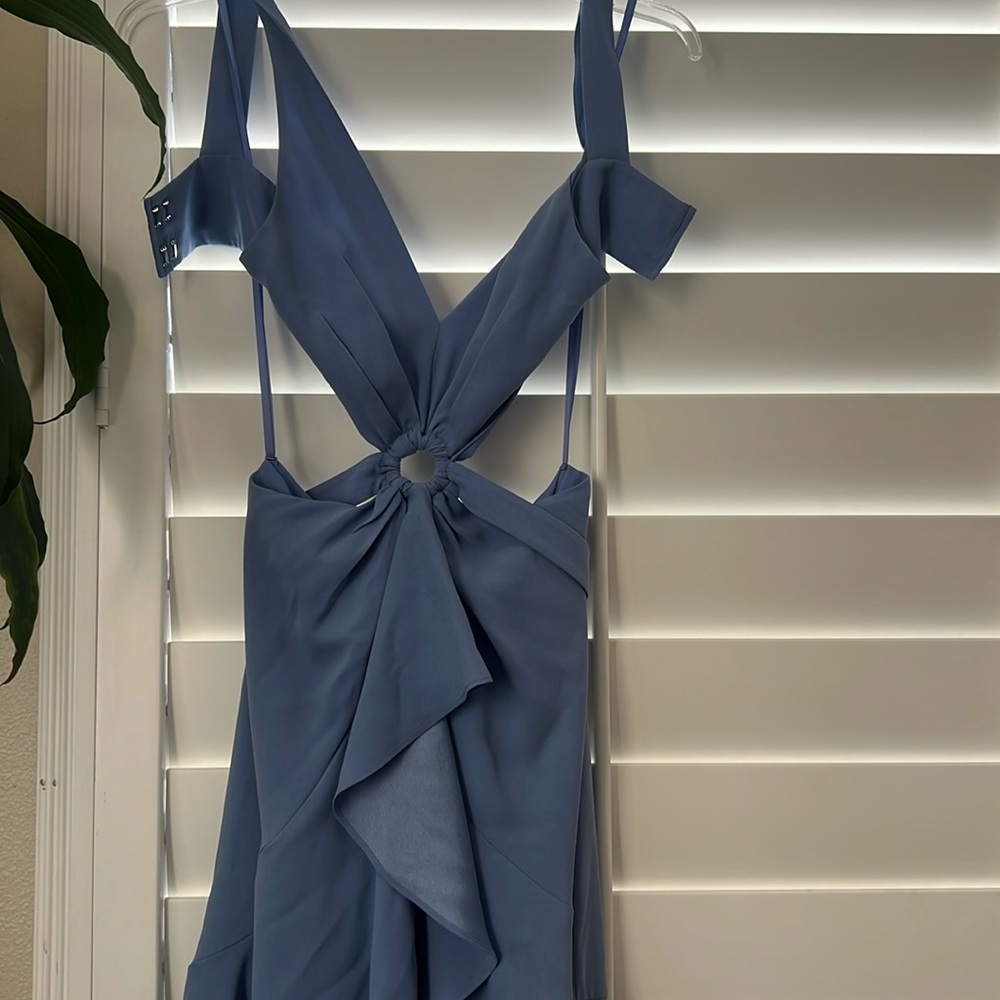 BCBG formal dress, light power blue, used, very good condition